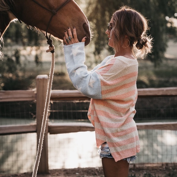 America Americana flag 4th of July sweater patriotic S M L blue white - Picture 2 of 3